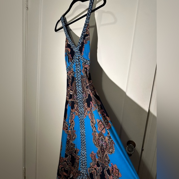 I.N.C. International Concepts Blue / multicolor handkerchief dress - Size SP - Picture 8 of 13